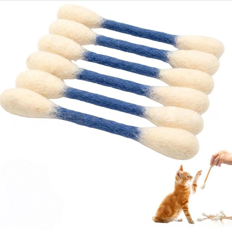 🐱Giant Cotton Swab Shaped Felt Cat Chew Toys