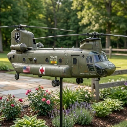 Vietnam Veteran UH-1 Helicopter Wind Spinner 🚁