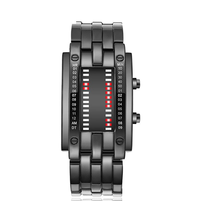 Men’s LED Digital Bracelet Watch – Stainless Steel Sports Style with Blue Light Display