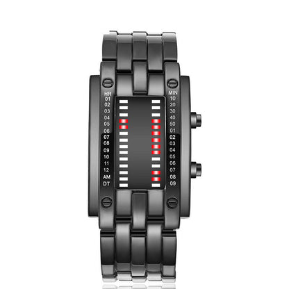 Men’s LED Digital Bracelet Watch – Stainless Steel Sports Style with Blue Light Display