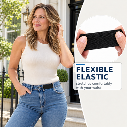 Buckle-Free Elastic Waist Adjuster – No-Sew Instant Fit Belt for Men & Women