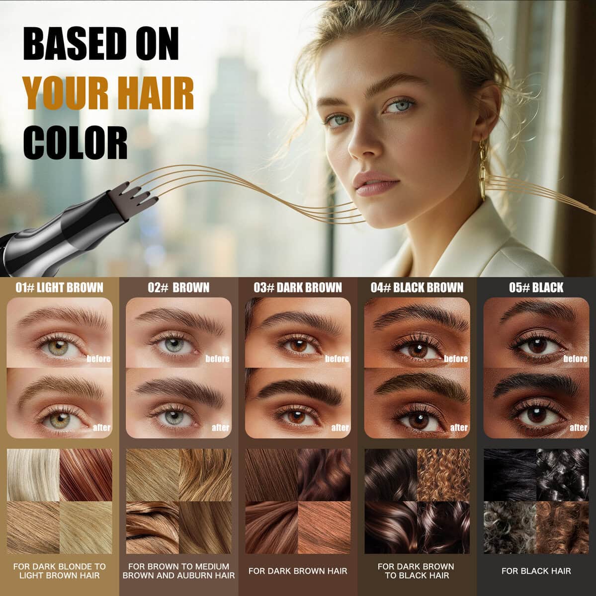 Black Gold 4-Tip Eyebrow Pen