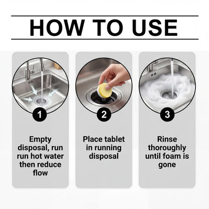 🍋Lemon-Scented Garbage Disposal Cleaning Tablets – Deep Clean & Freshen Drains (12 Pack)