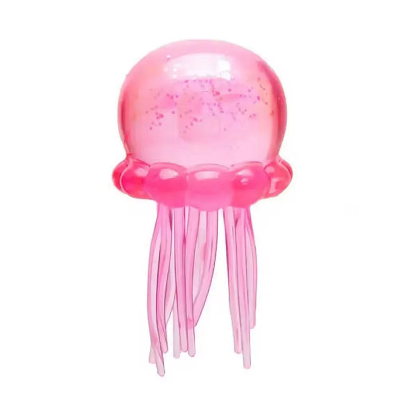🏆Cute Jellyfish Squishy Toy-Blue, Purple, Pink Glitter Jellyfish Stress Relief Squeeze Toy