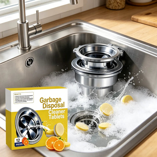 🍋Lemon-Scented Garbage Disposal Cleaning Tablets – Deep Clean & Freshen Drains (12 Pack)