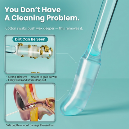Sticky ear cleaning sticks