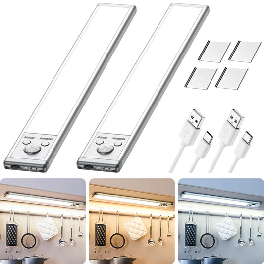 Under Cabinet Lights,Motion Sensor Night Light Indoor,1500mAh USB Rechargeable Light,Magnetic Installation Dimmable Lights