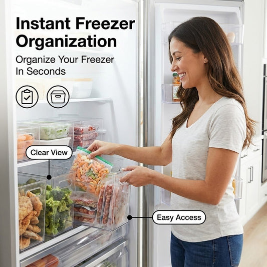 Crystal Clear Freezer Storage Bins