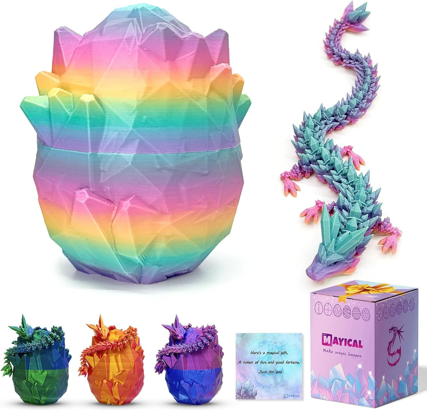 3D Printed Dragon Egg, Easter Eggs Mythical Dragon Eggs with Dragon Inside