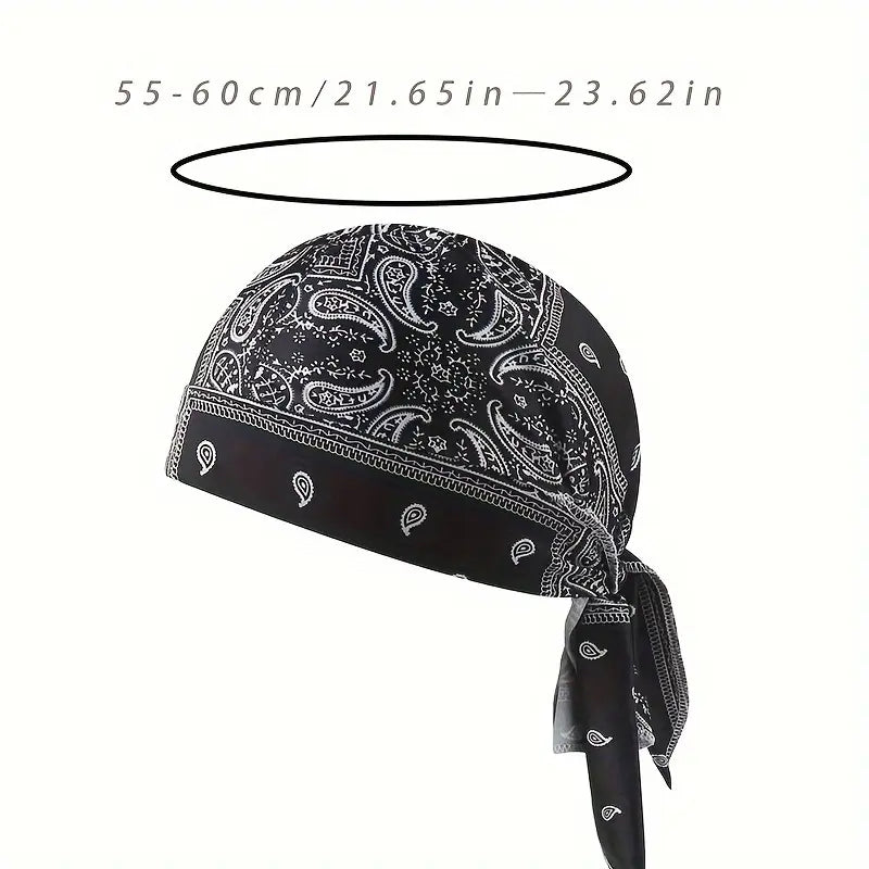 Paisley Pattern Durag Adjustable Head Wrap, Breathable Quick-Dry Helmet Liner