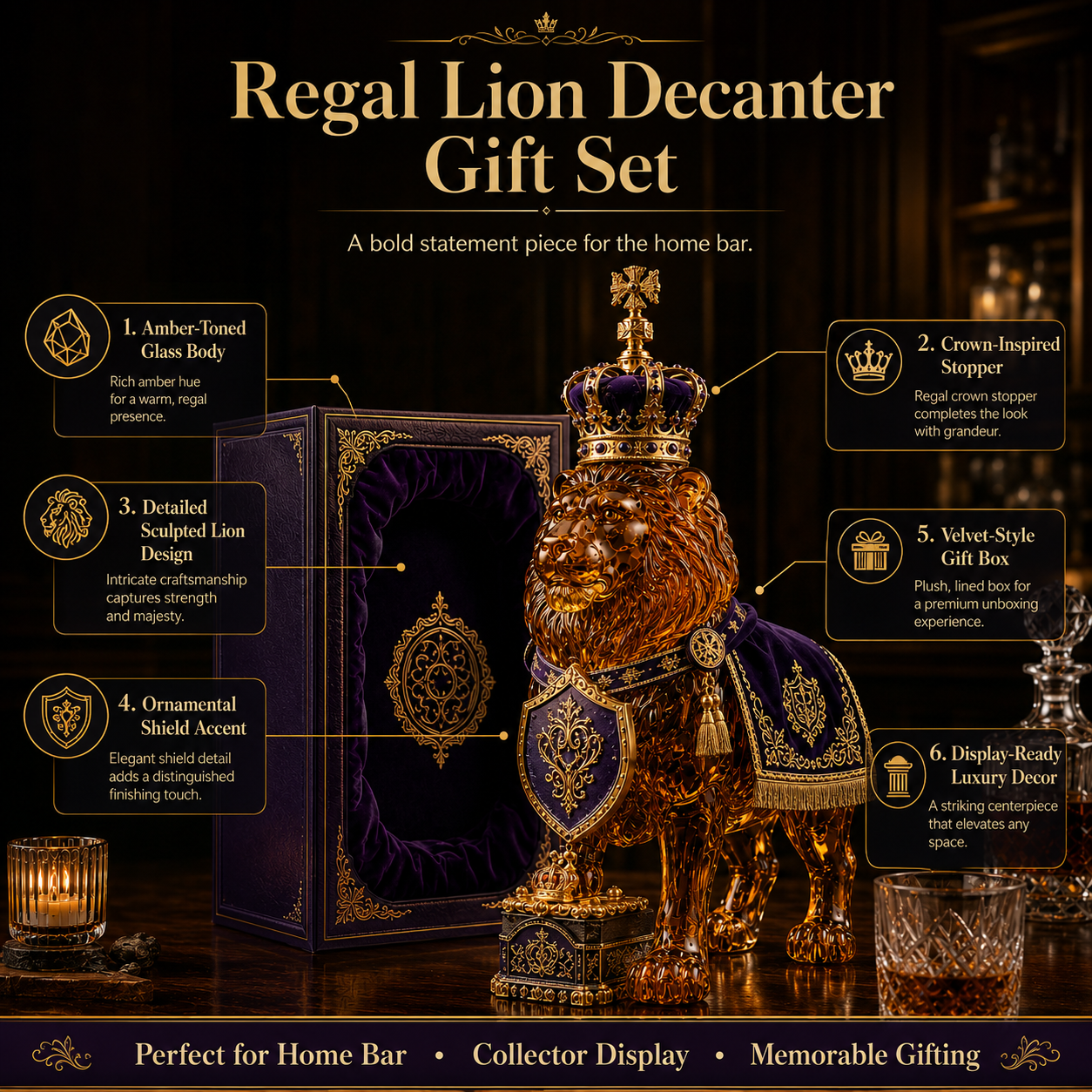 👑Royal Lion Limited Edition Decorative Bottle