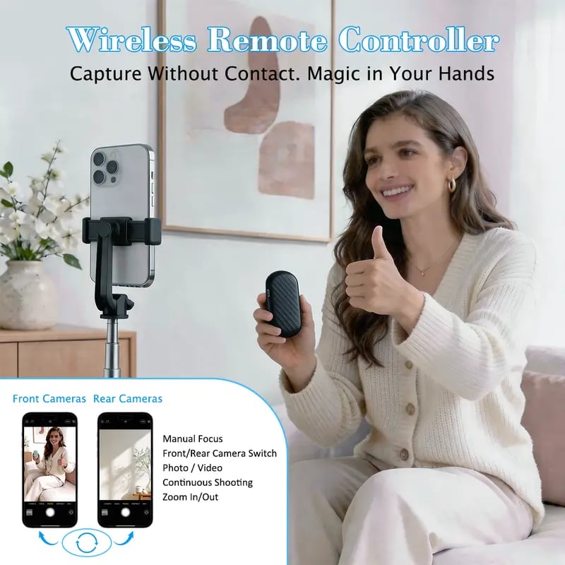Smart Ring Remote Control – Wireless Video Scroller & Page Turner – Bluetooth Camera Shutter ✨📸