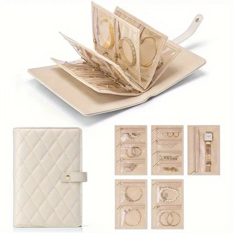 Travel Jewelry Organizer Notebook – Portable Jewelry Storage Case for Rings, Earrings & Necklaces