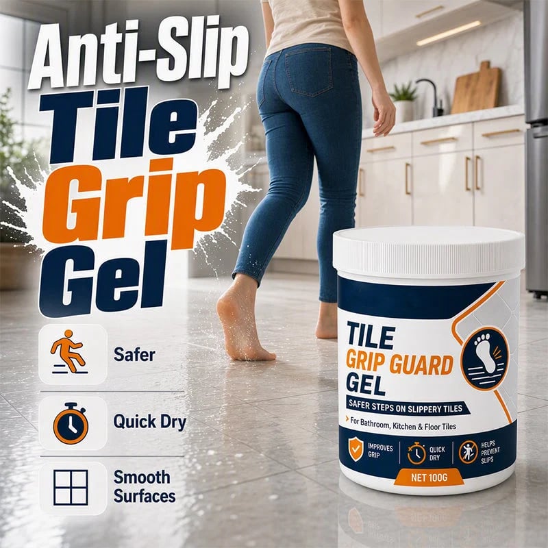 🏠💧Anti-Slip Tile Grip Gel – Reduces Slipperiness on Smooth Tiles, Quick-Dry Formula