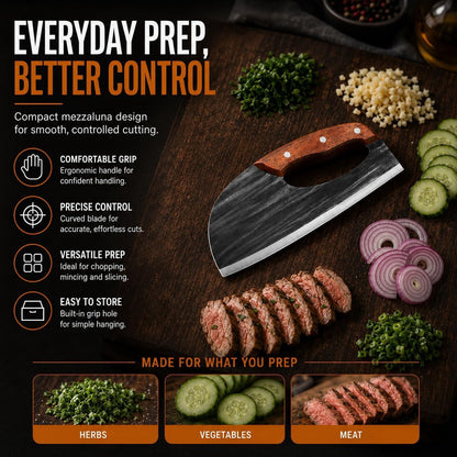 Hand-Forged Chef Knife & Cleaver Set – Sharp V-Edge Kitchen Knives for Meat, Vegetables & Fruits