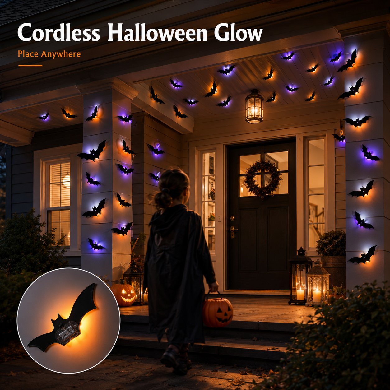 👻🦇3D Bat Light Design LED Decorations, Transform Your Wall Into A Halloween Haunt