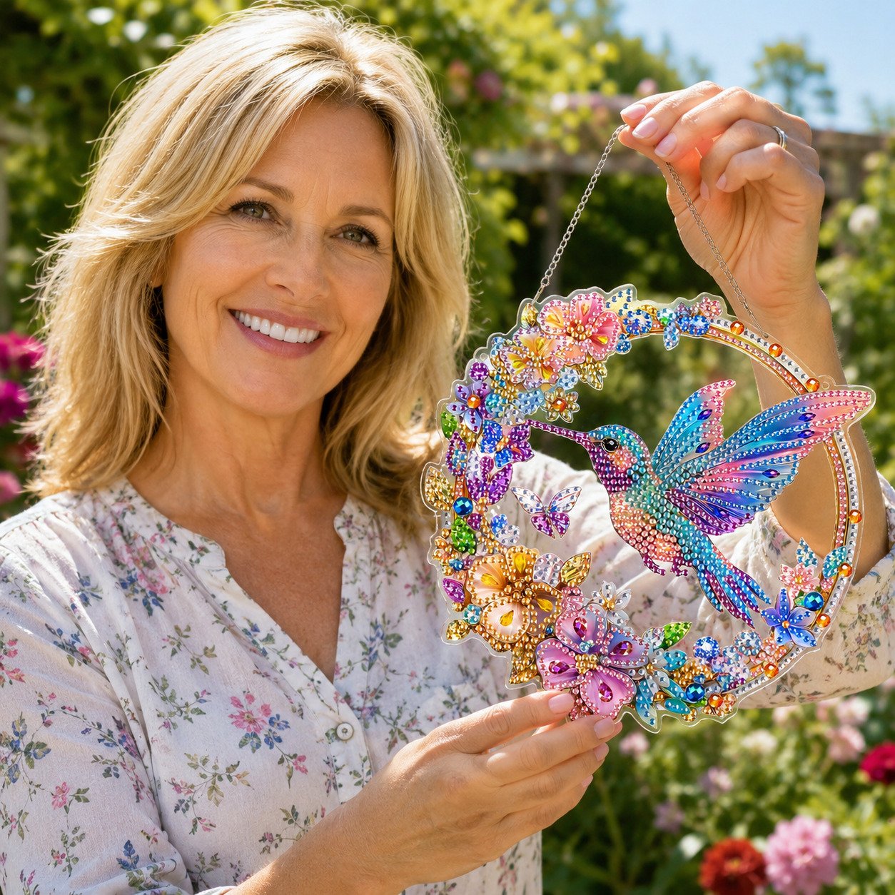 💥Hummingbird Diamond Art Hanging Ornament Kit – Sparkling DIY Window Ornament 🐦✨