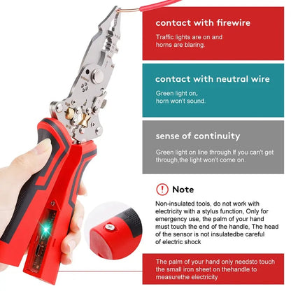 16 in 1 Wire Stripper Twister for Cutting and Pulling Wires,Cable Scissors,Voltage Tester Pliers