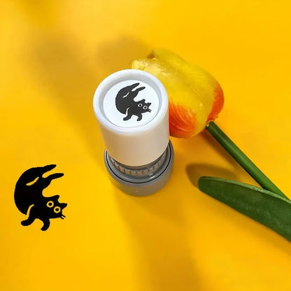 Cat Pattern Stamp, Round Self-inking Stamp