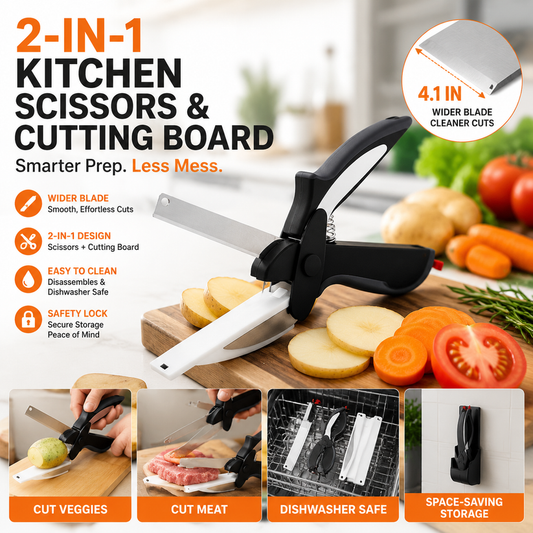 2-in-1 Kitchen Scissors with Cutting Board