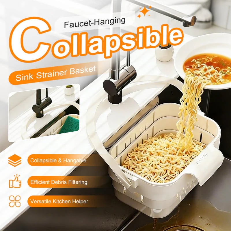 💖🔥Collapsible Faucet-Hanging Sink Strainer Basket