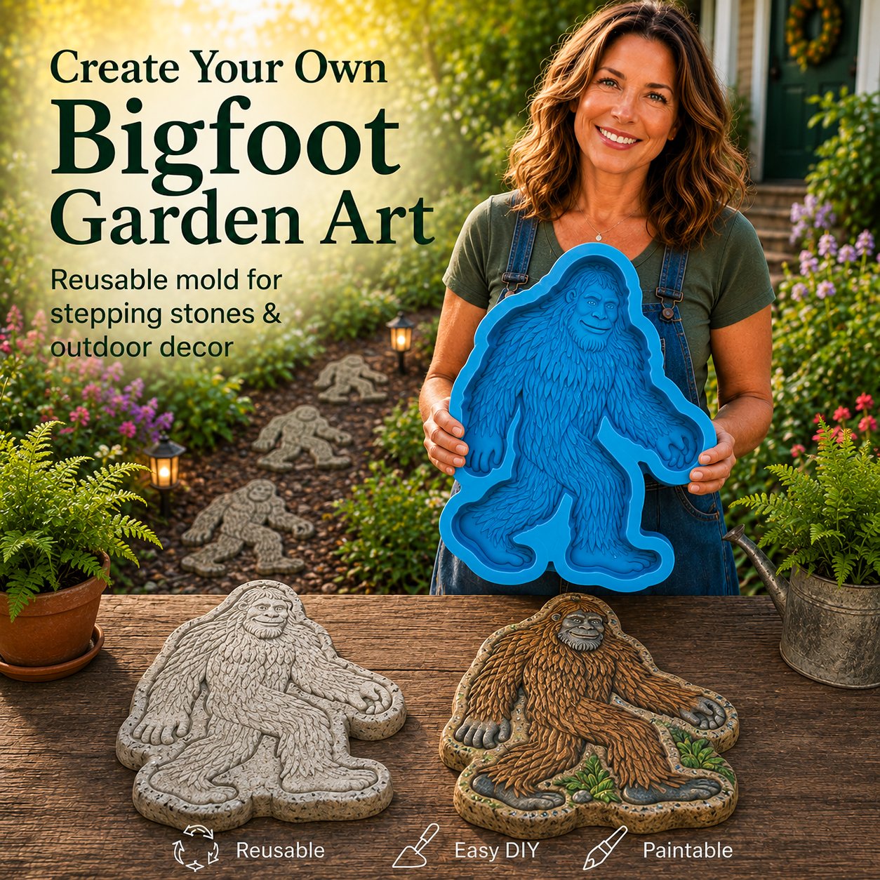 ✨Create Your Own Garden Art - Reusable Mold for Stepping Stones