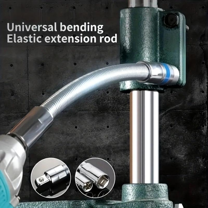 💖1/2-Inch Flexible Socket Extension Set – 35cm Bendable Ratchet Wrench Extenders for Tight Spaces
