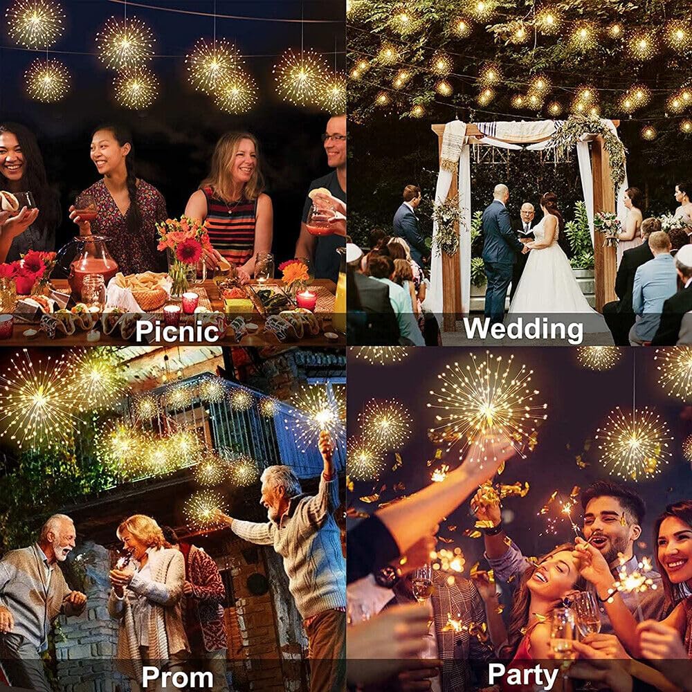 🎆 4-Pack Solar Fireworks Lights — 480 LEDs IP65 Waterproof Outdoor Garden Lights 💦