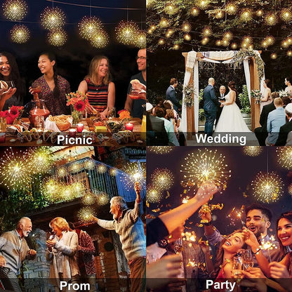 🎆 4-Pack Solar Fireworks Lights — 480 LEDs IP65 Waterproof Outdoor Garden Lights 💦