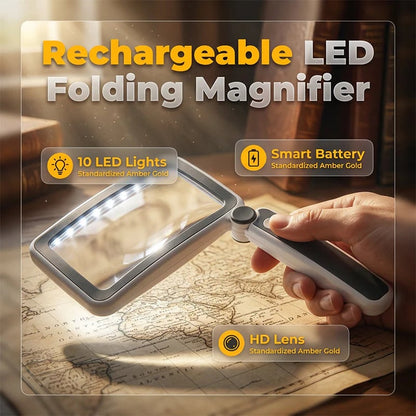 ✨🔍 Folding Handheld Magnifying Glass with Light – Perfect for Reading  🔥