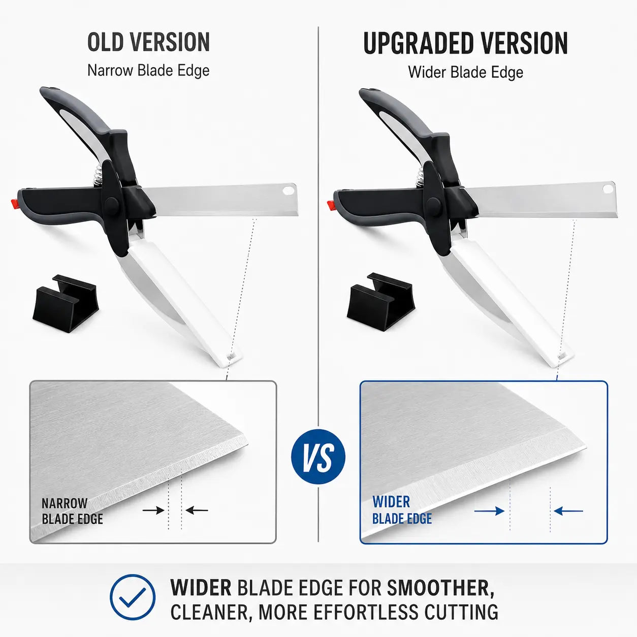 Comparison of wider stainless steel cutting blade
