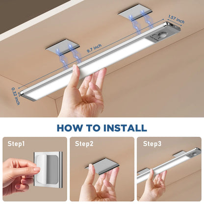 Under Cabinet Lights,Motion Sensor Night Light Indoor,1500mAh USB Rechargeable Light,Magnetic Installation Dimmable Lights