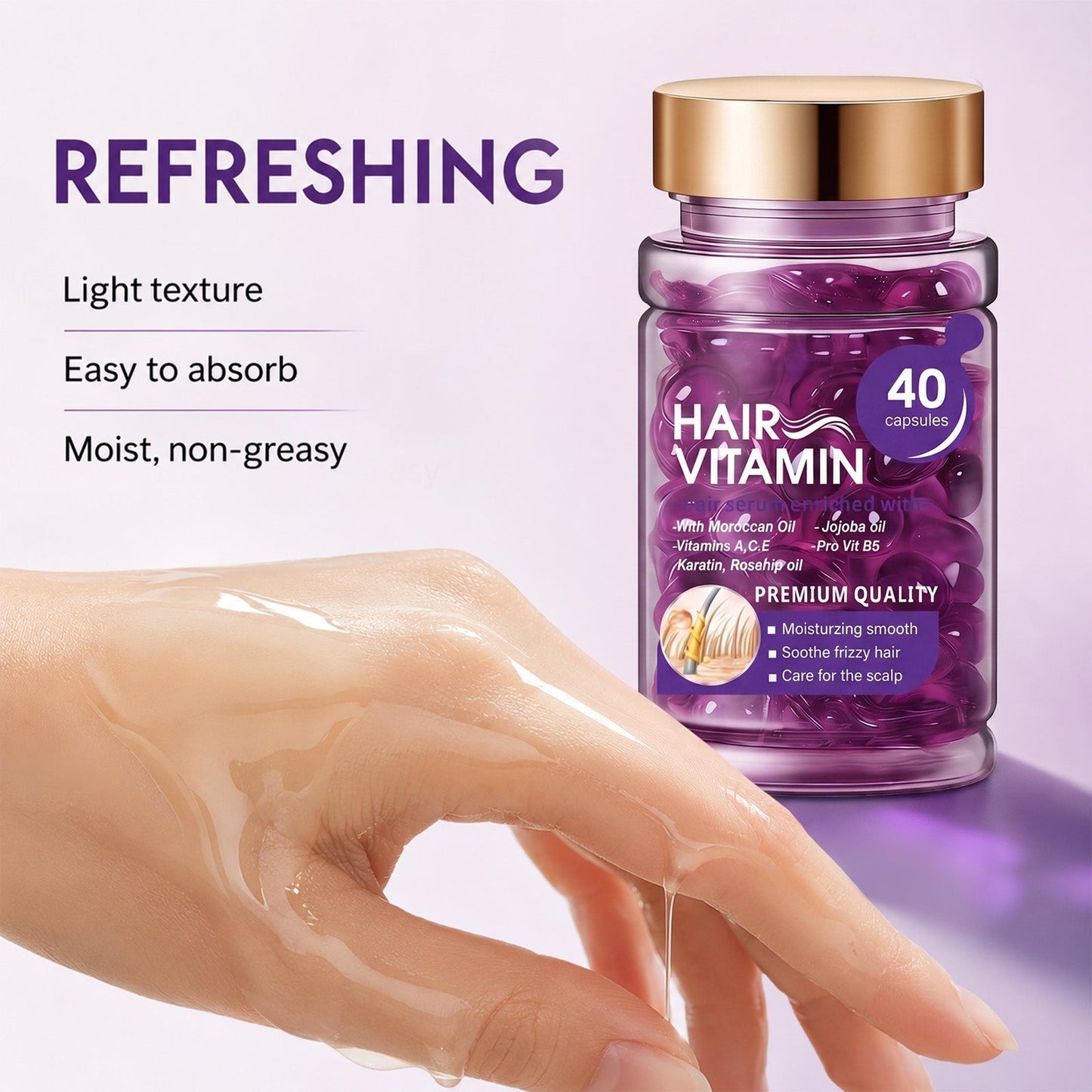 Violet & Argan Oil Hair Vitamin Capsules for Colored Permed Hair