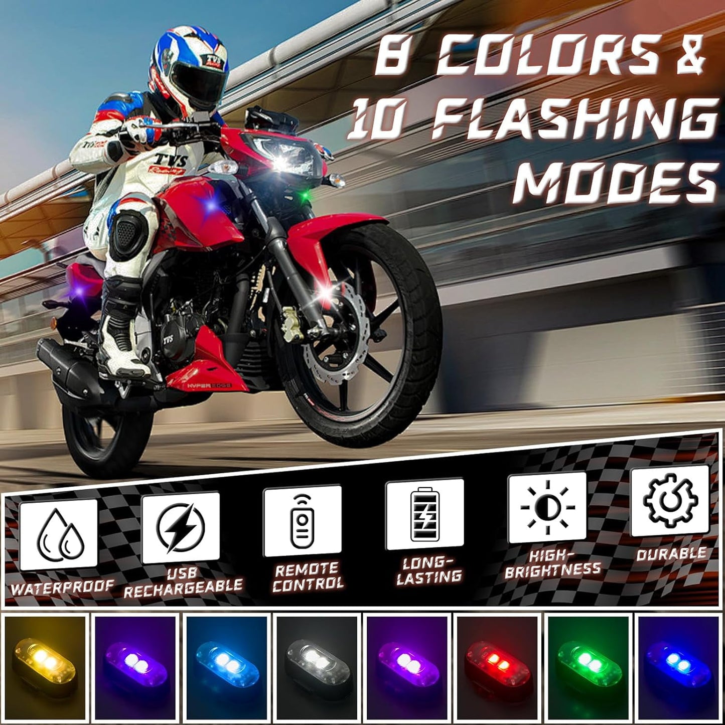 🔥🔥Wireless RGB Car LED Strobe Lights – Colorful Interior Atmosphere Lighting