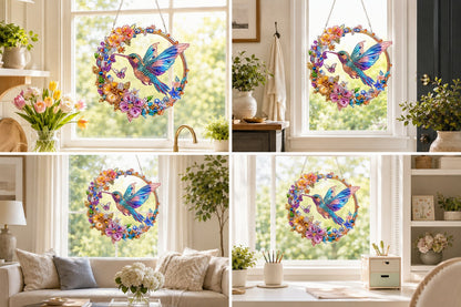 💥Hummingbird Diamond Art Hanging Ornament Kit – Sparkling DIY Window Ornament 🐦✨