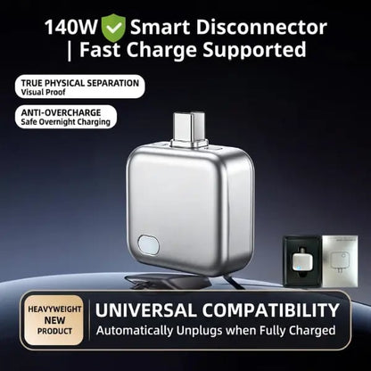 140W Physical Disconnect Battery Guard, Smart Auto‑Stop Charging Accessory