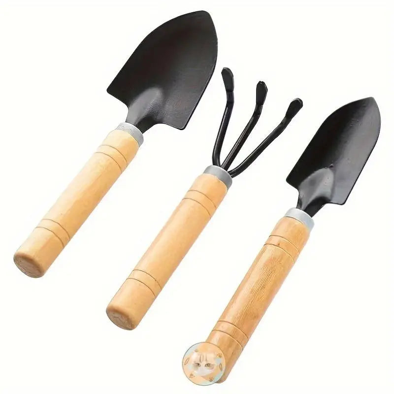 3-Piece Iron Garden Tool Set for Home Gardening
