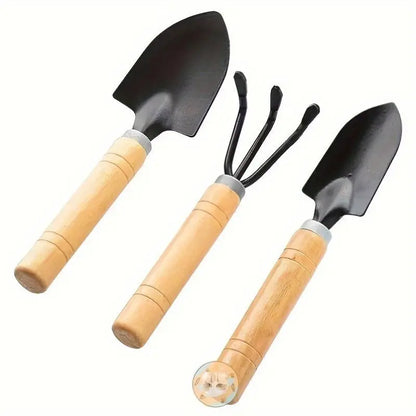 3-Piece Iron Garden Tool Set for Home Gardening