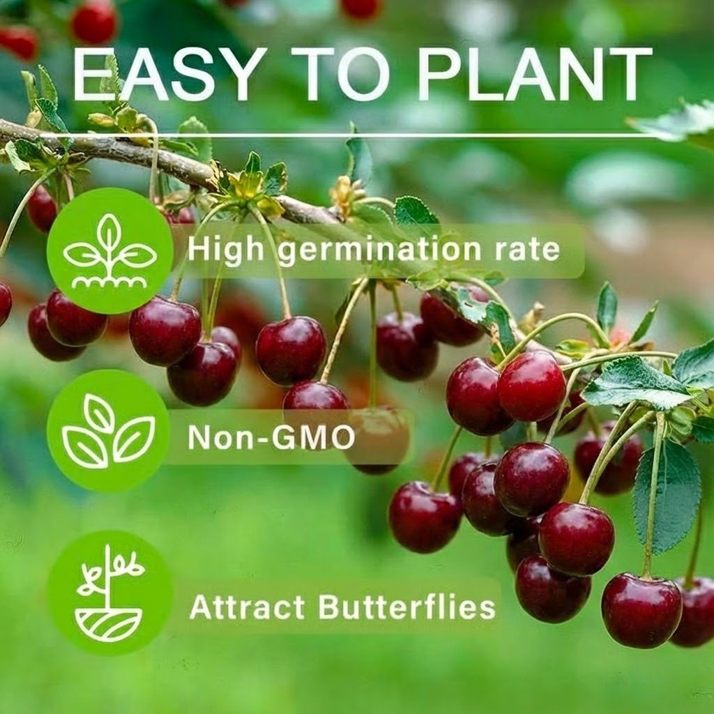✨✨ ✨✨ Sweet Cherry Seeds , High Germination Rate, Large-Fruited Variety, Perfect for Gardens & Containers