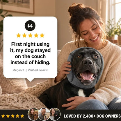 Noise-Reducing Dog Ear Wrap – Soft Comfort Hood for Fireworks, Storms & Loud Events🐶