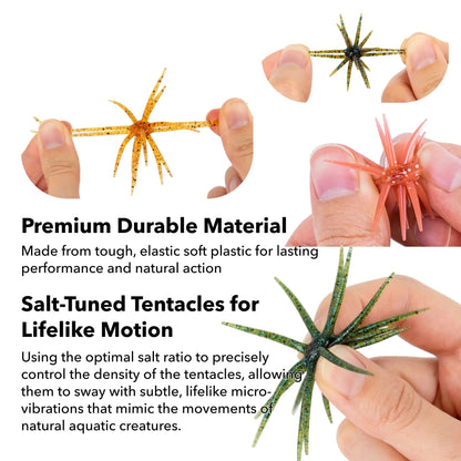 🎣🐙 Tentacle Soft Plastic Fishing Lure – Finesse Bait for Bass, Trout & Freshwater Fishing