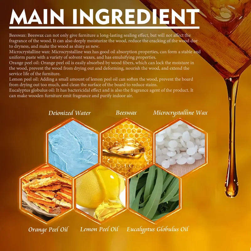 Natural and safe beeswax for wood furniture