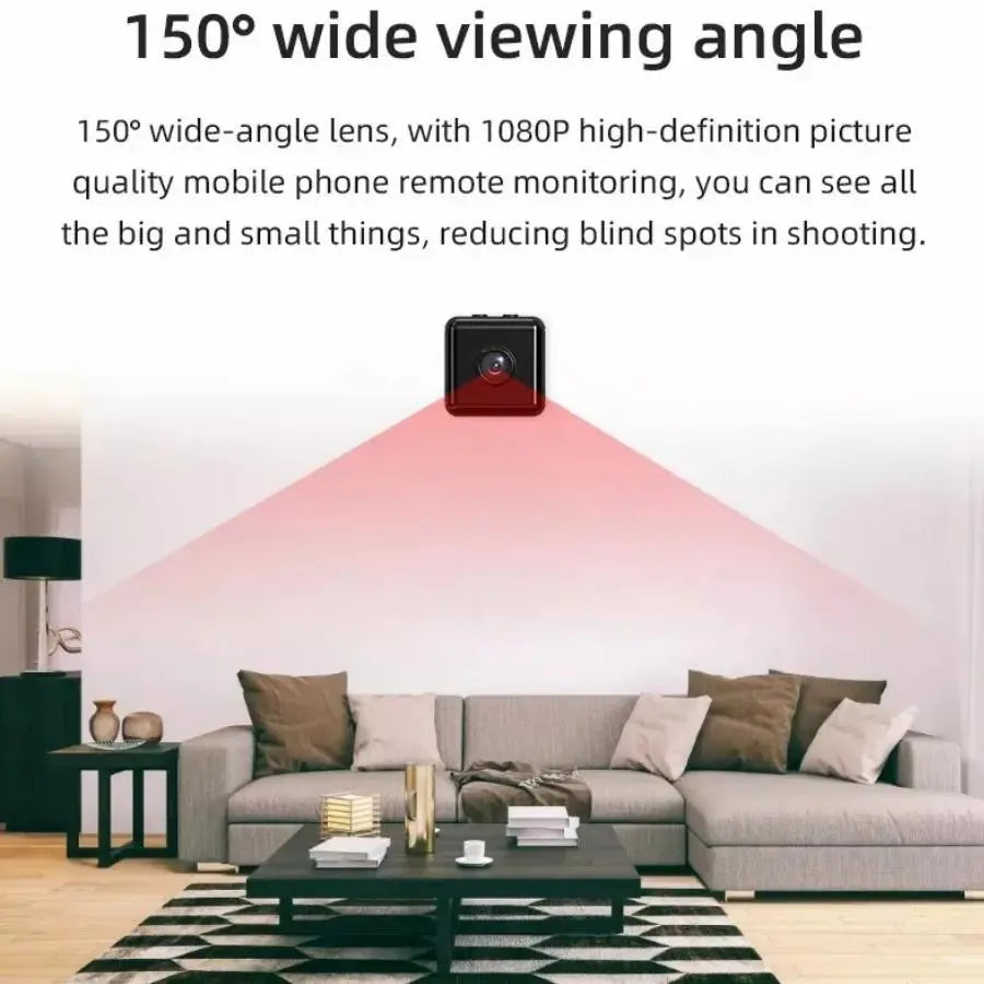 Mini WiFi Security Camera with Night Vision & Loop Recording for Indoor Use