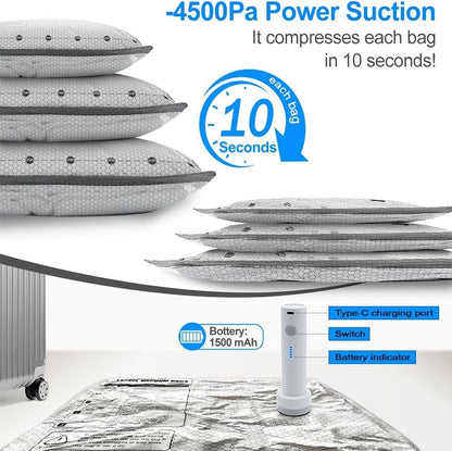 Travel Vacuum Storage Bags Cordless Compression Organizer Bag Set