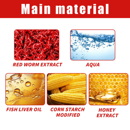 Bloodworm Fish Attractant, Concentrated Scent Bait Additive, Bite Stimulant Fishing Equipment for Bass, Trout