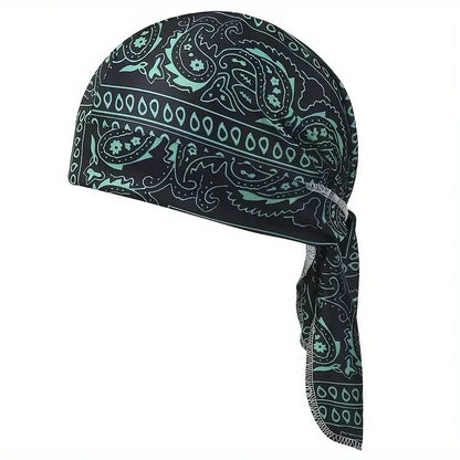 Paisley Pattern Durag Adjustable Head Wrap, Breathable Quick-Dry Helmet Liner