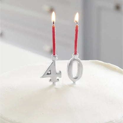 Silver Number Candle Holder 10-Piece Set