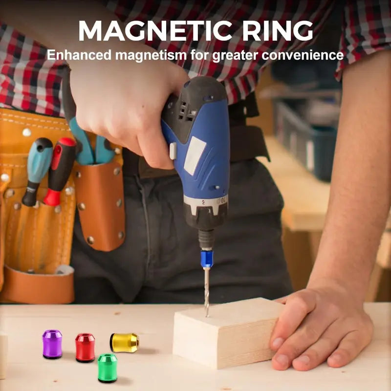 Universal Magnetic Screwdriver Bit Ring, Strong Grip for Drills & Power Tools