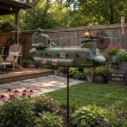 Vietnam Veteran UH-1 Helicopter Wind Spinner 🚁