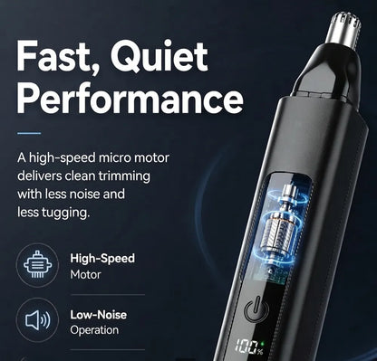 Professional LED Display Nose & Ear Trimmer, Painless Travel Gifts for Men Women.